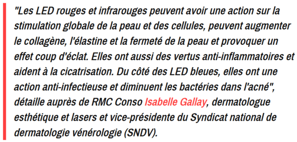 Les effets des masques LED selon la dermatologue Isabelle Gallay