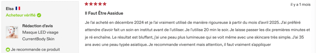 Avis sur le CurrentBody masque LED skin série 2