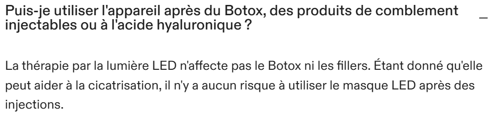 Réponse de CurrentBody sur l'utilisation d'un appareil LED après du Botox