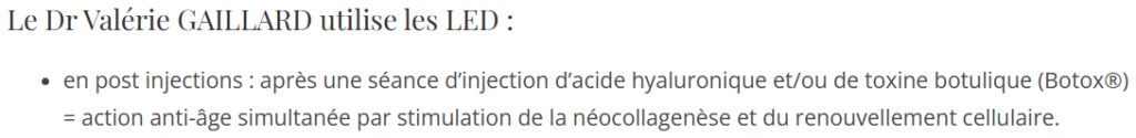 Utilisation des LED du Dr Valérie Gaillard