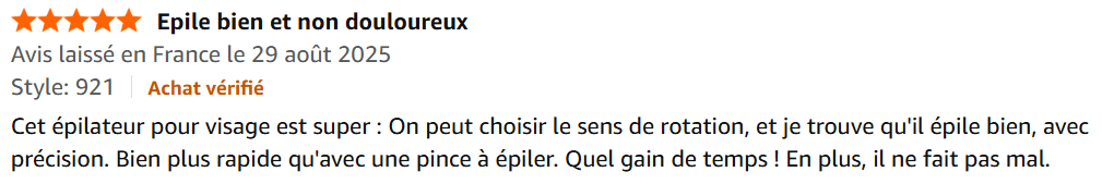 Avis Amazon positif sur le Braun FaceSpa Pro 912