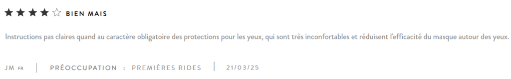 Avis mitigé sur le myLEDmask
