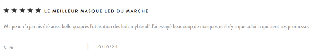 Avis sur le myLEDmask de myBlend