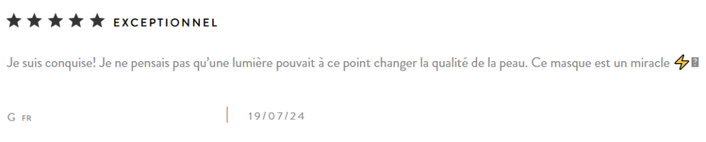Avis utilisatrice sur le myLEDmask
