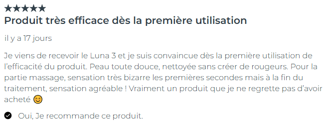 Avis positif sur la Foreo Luna 3