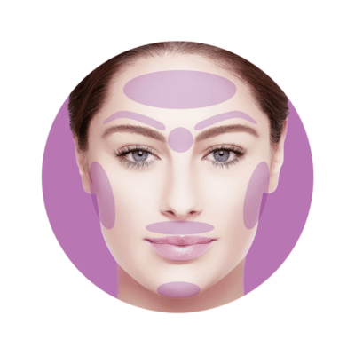 Les zones du visage où utiliser le Braun FaceSpa pro 912