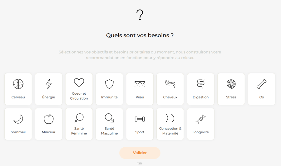 Sélectionner ses besoins sur Cuure