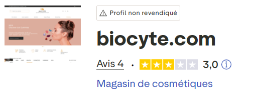Avis Trustpilot sur Biocyte