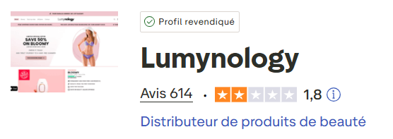 Avis Trustpilot sur Lumynology