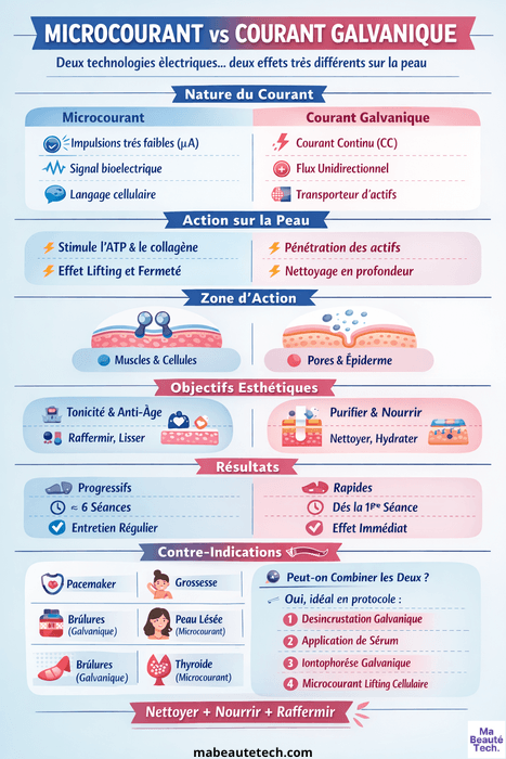 Les différences entre microcourant et courant galvanique
