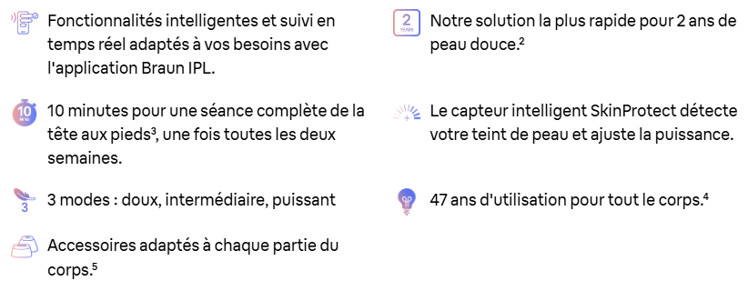 Caractéristiques de Braun épilateur Skin i·expert