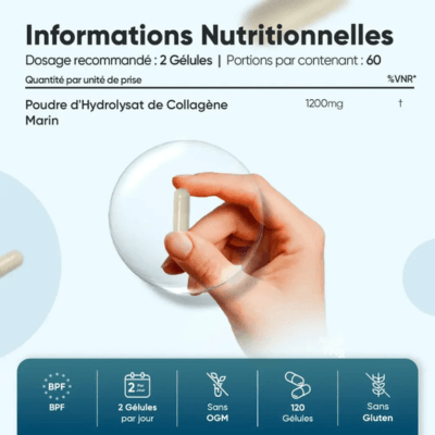 Les informations nutritionnelles du collagène marin Weightworld