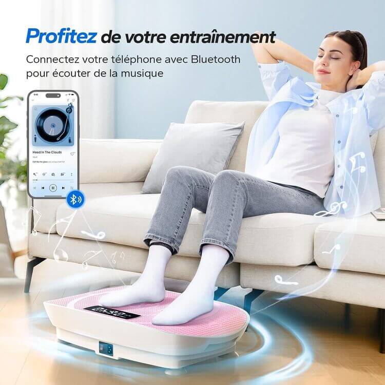 Connexion téléphones et plateforme vibrante Merach