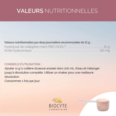 Valeurs nutritionnelles du Collagen Max Marin Biocyte